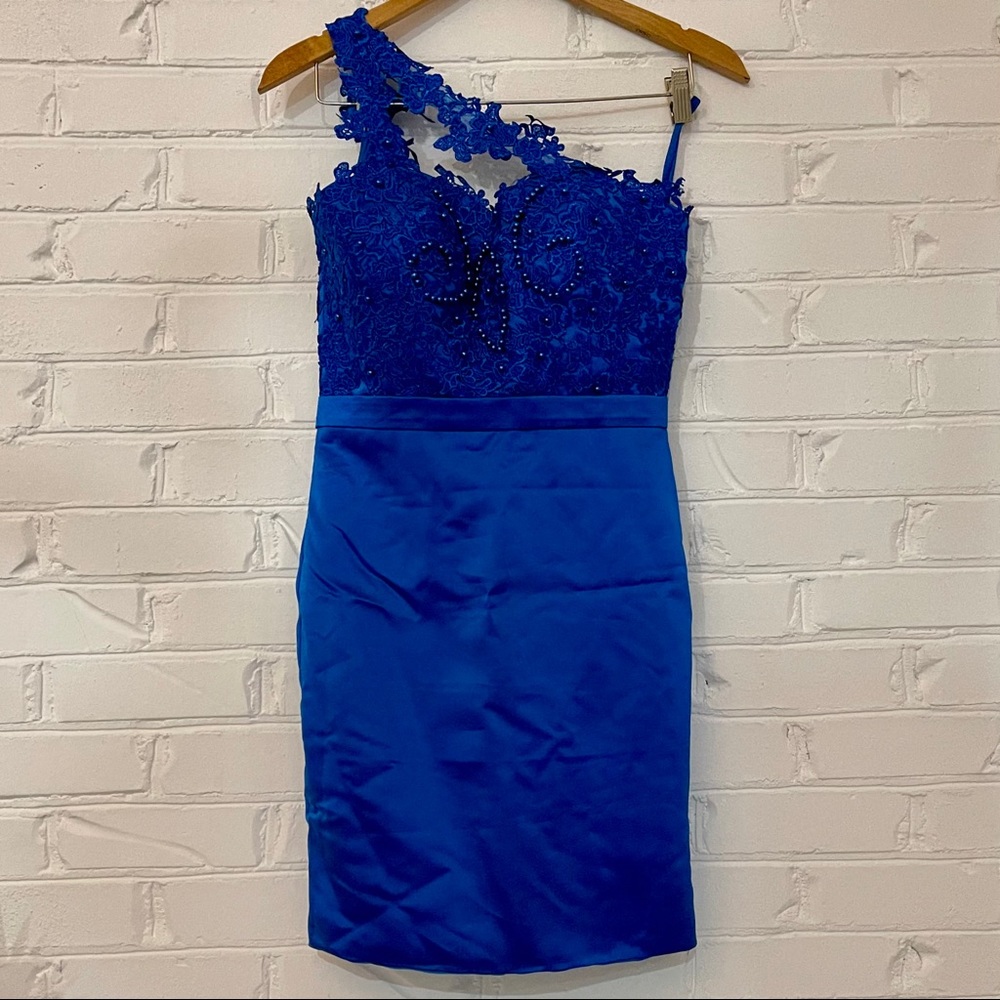 Custom Size 2 Royal Blue Cocktail Dress With Stays